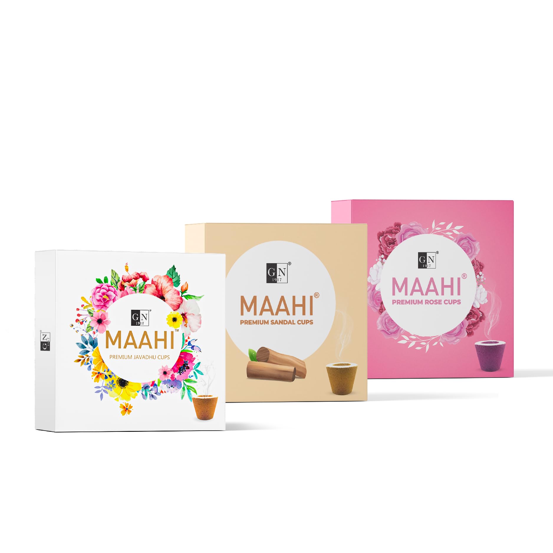 GN 1917 Maahi Sambrani Cups – Mixed Fragrance Pack of 30 (Javadhu